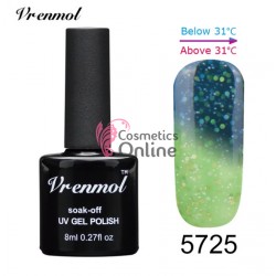 Oja Semipermanenta Soak Off UV Vrenmol 8ml Cameleon 5725 Turcoaz-Mint Glitter